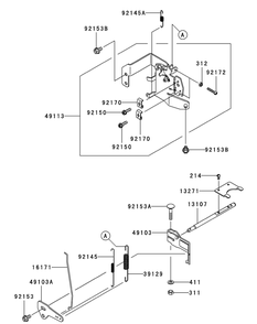 Kawasaki Fr691v-As05 Control Equipment Diagram and Parts List for Z-FORCES54 (17AI5GHC-17AI5GHC010)(2012) Cub Cadet Lawn Tractor